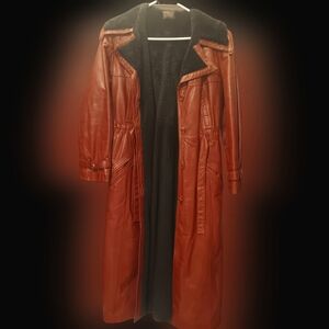 Woman's Real Genuine Leather Trench Coat